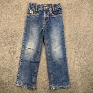 Cinch Kids Boys Denim Jeans Size 7R‎ Blue Cotton Western Ripped Distressed